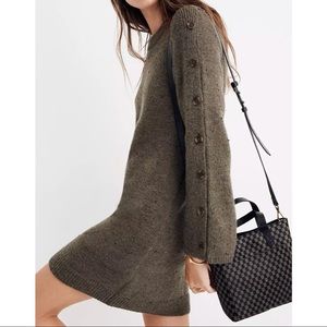 Madewell Button-Sleeve Sweater-Dress
